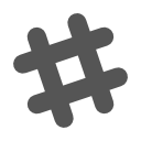 A monochrome image of a hash symbol, with sharp edges and clear lines.
