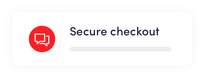 Secure checkout button: A blue button with a padlock icon