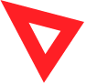 Red triangle symbol logo.