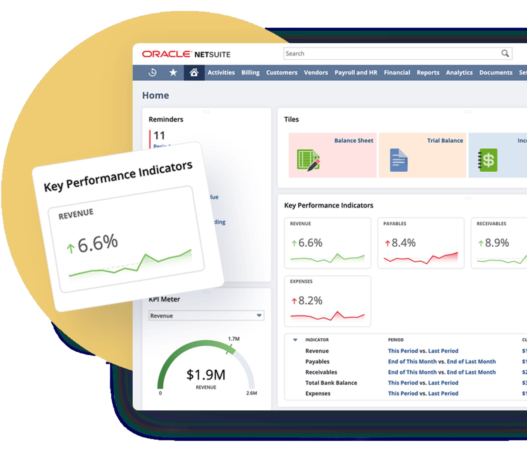 Oracle NetSuite Dashboard